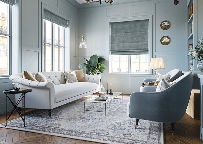 Florence Faux Suede, Mid Grey - Motorised Roman Blind - Image 6